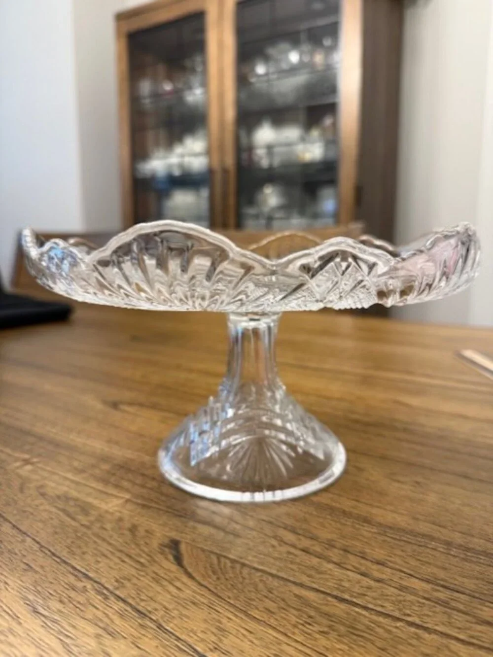 Antique Earl American Pattern Glass Pedestal Cake Stand